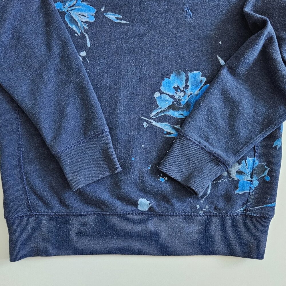 Polo Ralph Lauren Women’s Floral Crewneck Sweatshirt – Size SP, Blue - Picture 9 of 11